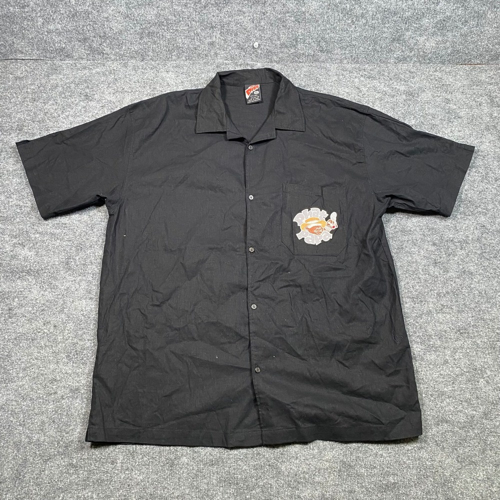 Diss Phat Papa Black Linen Blend Short Sleeve Button Down‎ Shirt Mens XXL